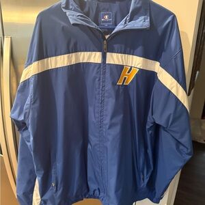 Champion Men's Blue and White Windbreaker
